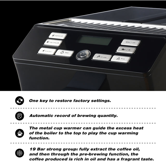 Dafino-206 Super Automatic Espresso & Coffee Machine, Black