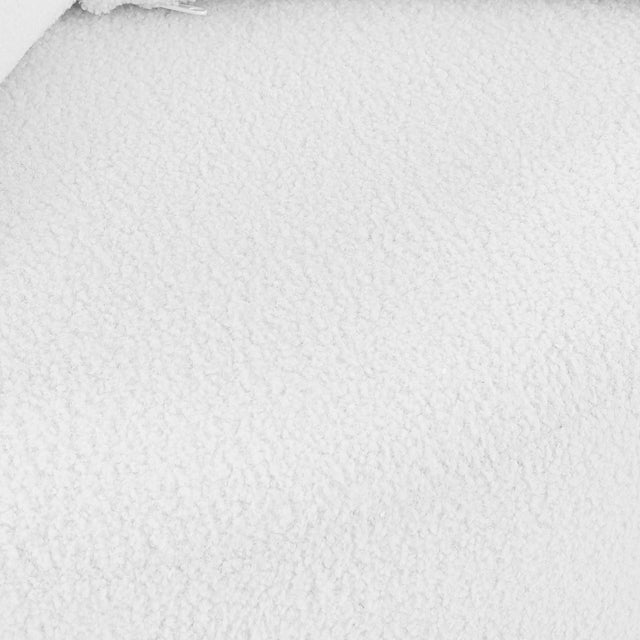 Teddy Fabric Swivel Accent Backchair Upholstered Luxury Lounge Chair for Living Room Bedroom, with Movable Wheels, Including 3 Pillows,White