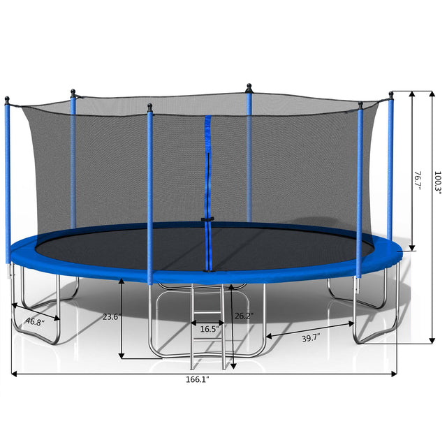 14FT TRAMPOLINE (STEEL TUBE,LADDER)