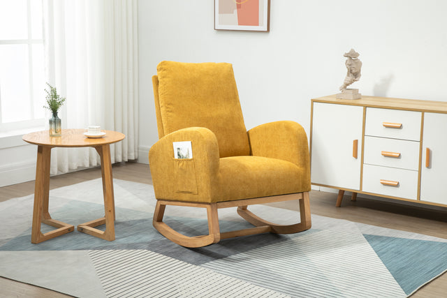 COOLMORE  living  room Comfortable  rocking chair  living room chair  Yellow