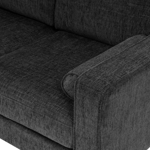 [VIDEO provided] [New]86" Convertible Sectional Sofa, Modern Chenille Fabric Sectional Sofa,  L-Shaped Couch 3-Seat Sofa Sectional with Reversible Chaise (2 Pillows)