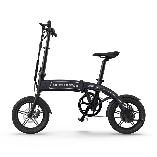 Aostirmotor 14" Electric Bike,350W 7.5Ah/36V E Bike, Lightweight Folding Electric Bicycles for Adult(BLACK)