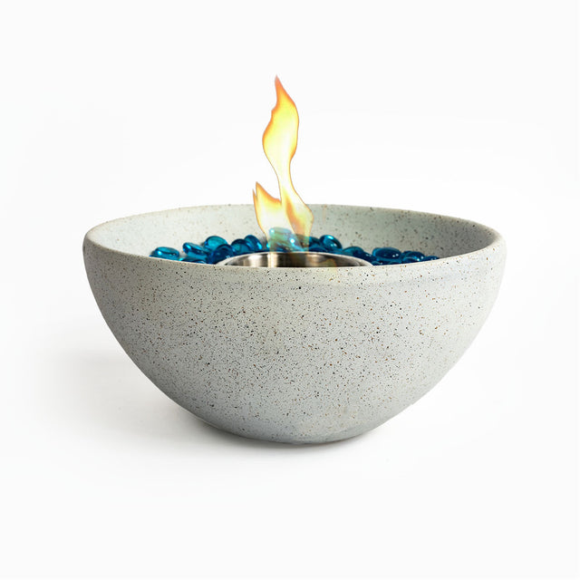 Tabletop Fire Pit White, Table Top Fire Bowl Outdoor & Indoor Portable Ethanol Fireplace Alcohol Fire Pit