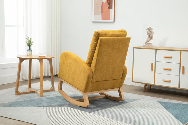 COOLMORE  living  room Comfortable  rocking chair  living room chair  Yellow