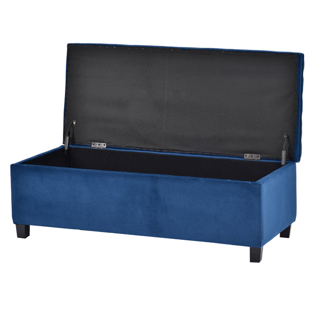 U-stye Upholstered Flip Top Storage Bench with Button Tufted Top