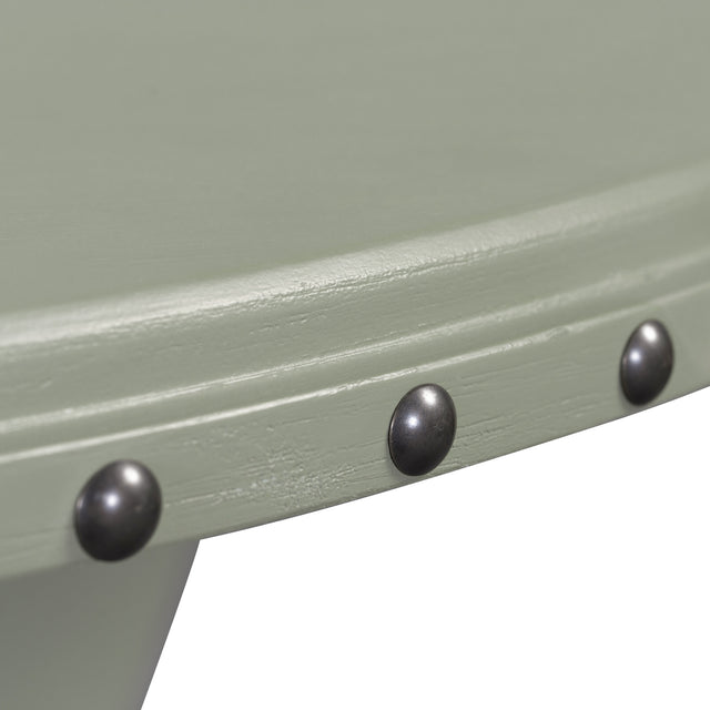 TOPMAX Mid-Century Round Table with Cross Legs for Small Places, Kitchen, Studio, Green