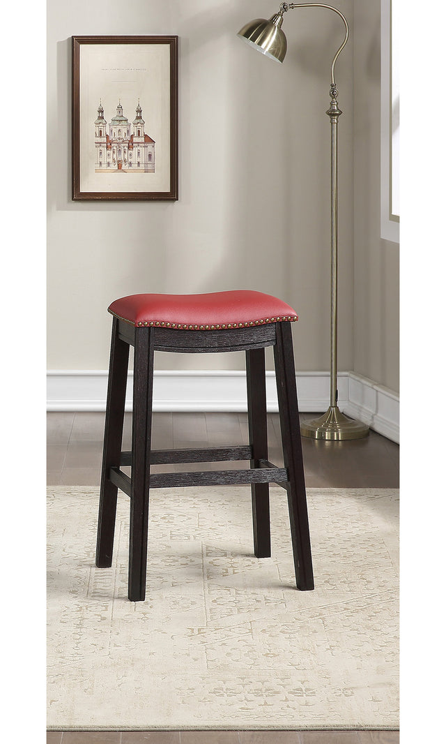 Burgundy PU Upholstery Bar Stool, Set of 2