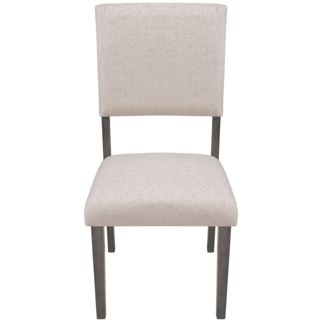TOPMAX Mid-Century Wood 4 Upholstered Dining Chairs for Small Places, Beige