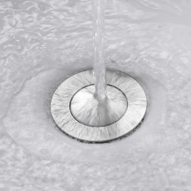 Sink Drain Stopper Bathroom 1.75 In, Pop-Up Drain Stainless Steel With Overflow Anti-Clogging for Vessel Sink Lavatory Vanity Sink Drain with Strainer Basket, Brushed Nickel.