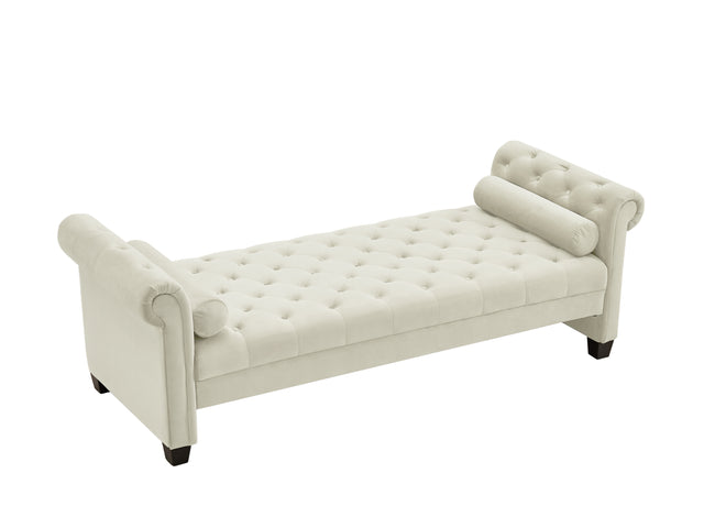 2038 Lvory Rectangular Large Sofa Stool