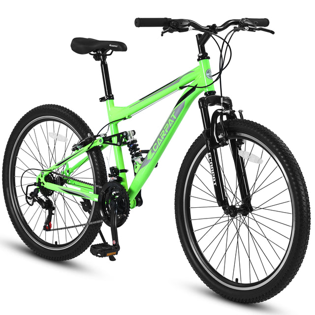 S26206 26" 21-Speed Bicycle for Adult, Front and rear shock absorption, Camping Bicycle, Height Adjustable ,Mountain Bicycle for Roadways, Mountains bike