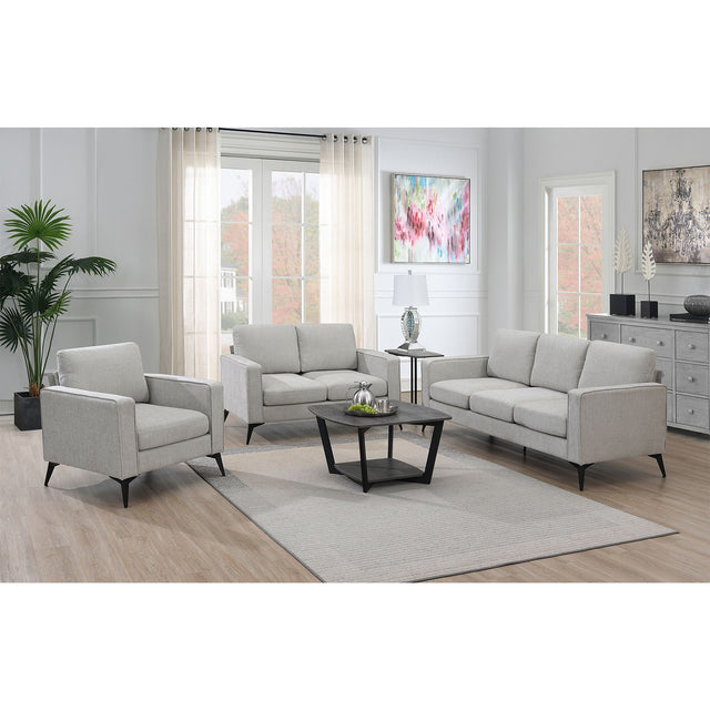 [VIDEO provided] [New]Modern 3-Piece Sofa Sets with Sturdy Metal Legs,Chenille Upholstered Couches Sets Including 3-Seat Sofa, Loveseat and Single Chair for Living Room Furniture Set (1+2+3 Seat)