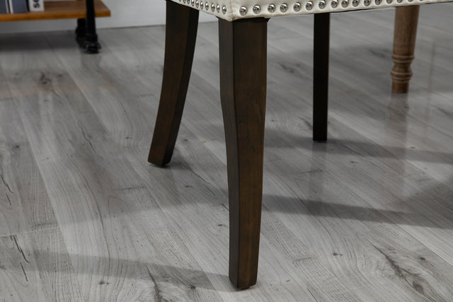 TOPMAX Dining Chair Tufted Armless Chair Upholstered Accent Chair, Set of 6 (Cream)