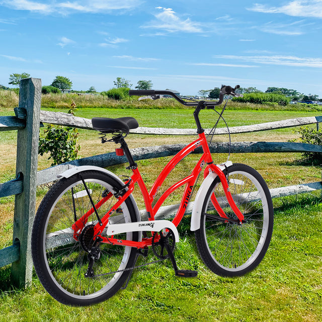 7 Speed Bicycles,  Multiple Colors 26"Inch  Beach Cruiser Bike