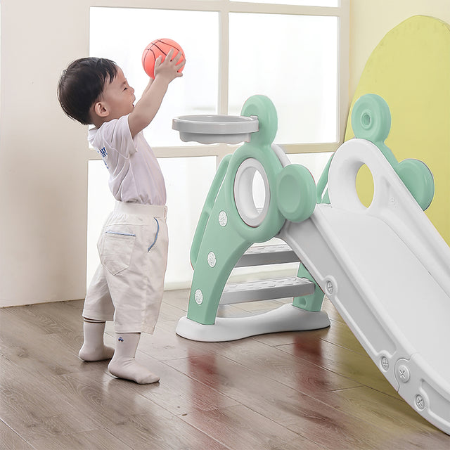 Children\'s Folding Slides with Stairs, Outdoor Small Children\'s Slide Toys Multifunctional Toys,Green/  Toddler Folding Slide Plastic Kids Slide for Toddlers Age 1-3 Indoor Slide Children Climber To