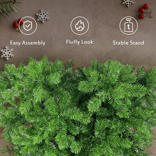 Upside Down Green Christmas Tree, Xmas Tree with LED Warm White Lights, Reinforced Metal Base & Easy Assembly 6ft, w/1,000 Lush Branch Tips, 360 LED Lights X-mas