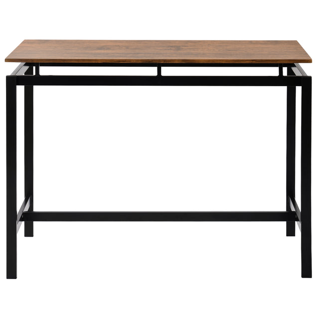 TREXM 5-Piece Kitchen Counter Height Table Set, Industrial Dining Table with 4 Chairs (Brown)