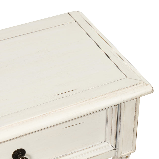 TREXM Console Table Sofa Table with Drawers for Entryway with Projecting Drawers and Long Shelf (Antique White)