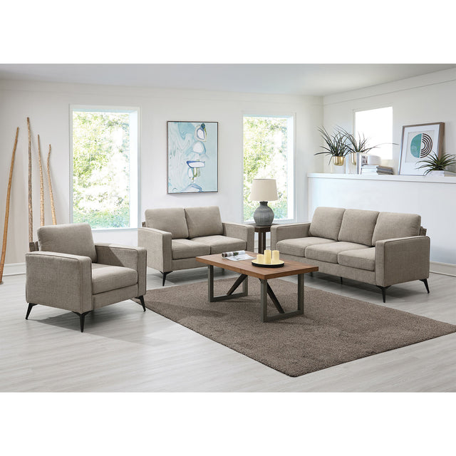 [VIDEO provided] [New]Modern 3-Piece Sofa Sets with Sturdy Metal Legs,Chenille Upholstered Couches Sets Including 3-Seat Sofa, Loveseat and Single Chair for Living Room Furniture Set (1+2+3 Seat)