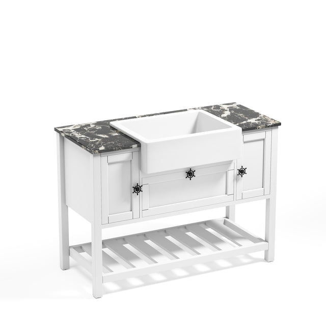 Bathroom Vanities Without Tops 48 in. W x 20-1/2 in. D Bathroom Vanity Cabinet Only in White