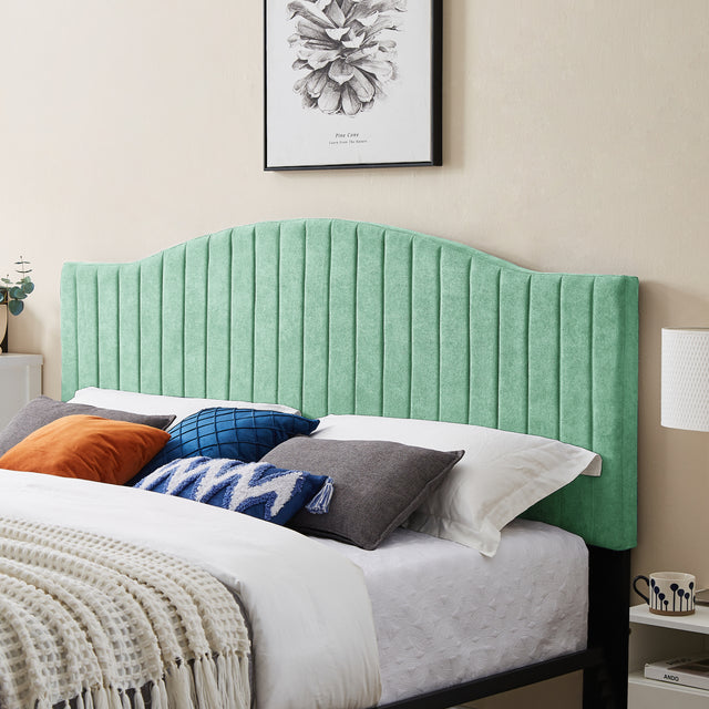 B111 King bed Beautiful line stripe cushion headboard  Strong iron frame with high temperature paint