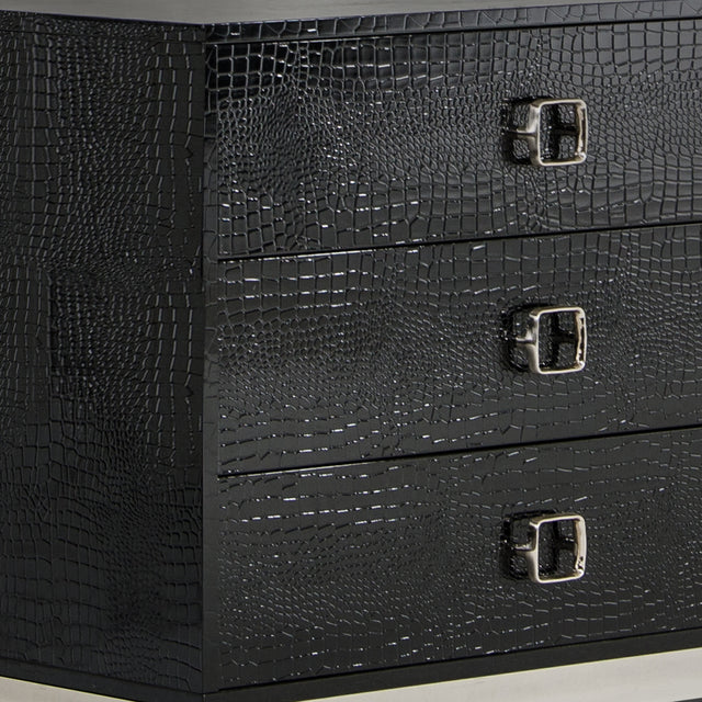 A&X Victoria Modern Black Crocodile Dresser