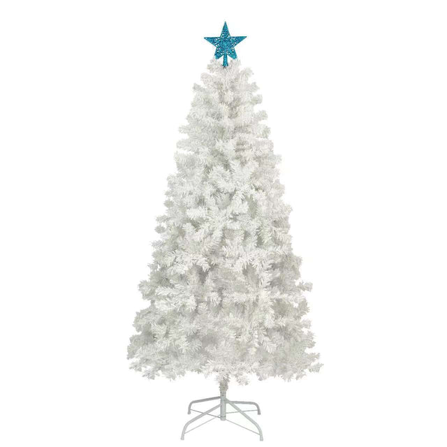 6ft Artificial Christmas Tree with 300 LED Lights and 600 Bendable Branches,Christmas Tree Holiday Decoration, Decorated Tree with Tri-Color LED Lights