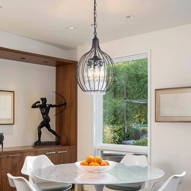 Modern American spherical crystal chandelier -3 bulbs -E12 lamp holder