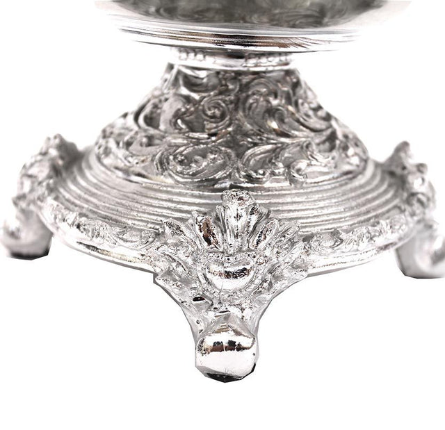 Ambrose Chrome Plated Crystal Embellished Ceramic Fruit Platter