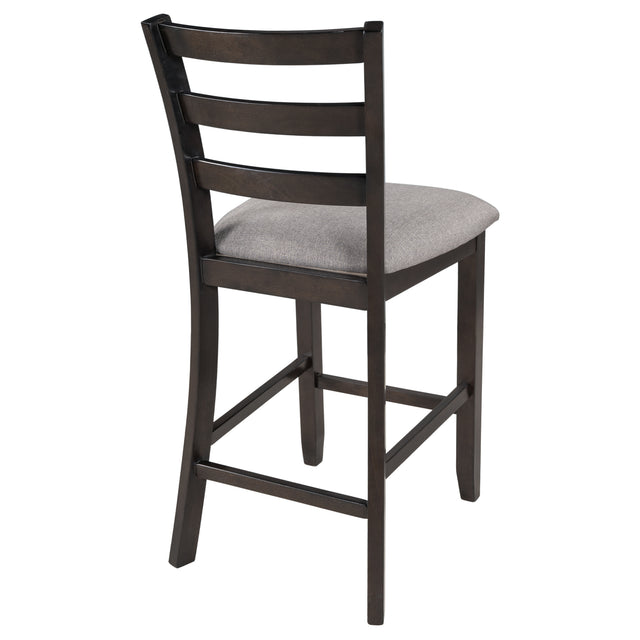 TREXM Set of 4 Wooden Counter Height Dining Chair with Padded Chairs, Espresso
