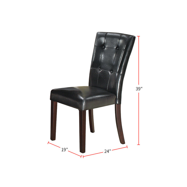 Leather Upholstered Dining Chair, Black(Set of 2)
