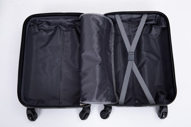 20" Carry on Luggage  ABS Lightweight Suitcase, Spinner Wheels, TSA Lock, Black