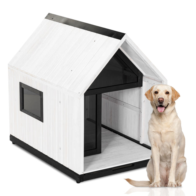 Outdoor Dog House, Sun Protection Dog Houses for Small Medium Large Sized Dogs, Weatherproof Dog House with Slide Out Floor for Easy Cleaning