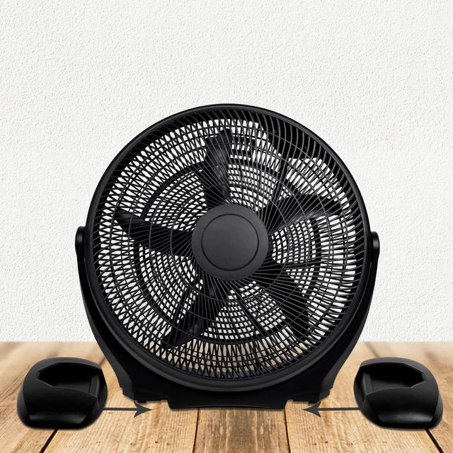 Simple Deluxe 20 Inch 3-Speed Plastic Floor Fans Oscillating Quiet for Home Commercial, Residential, and Greenhouse Use, Outdoor/Indoor, Black