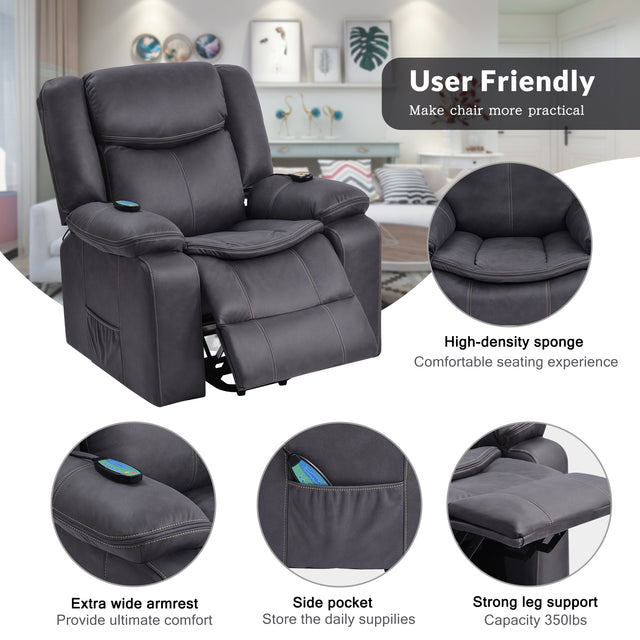 Orisfur. Power Lift Chair for Elderly with Adjustable Massage Function, Recliner Chair with Heating System for Living Room