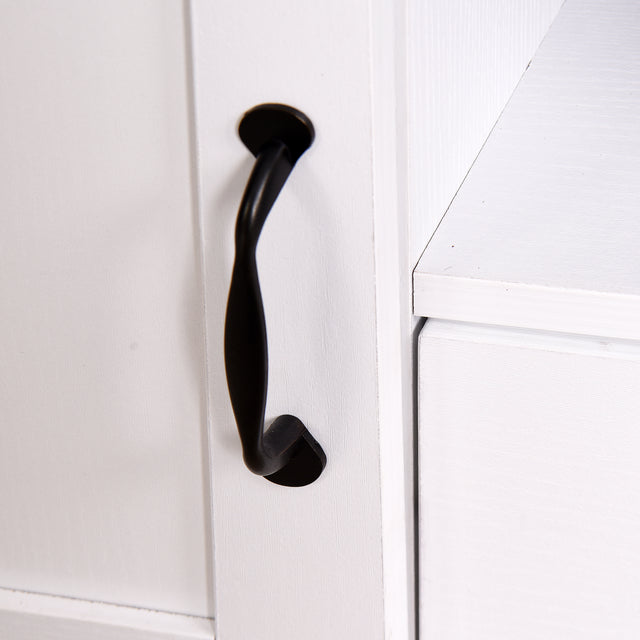 Living Room Wooden White Storage TV cabinet with 2 Barn doors 47.2 x 15.35 x 21.65 inch