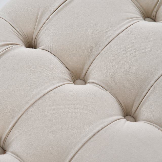 U-stye Upholstered Flip Top Storage Bench with Button Tufted Top
