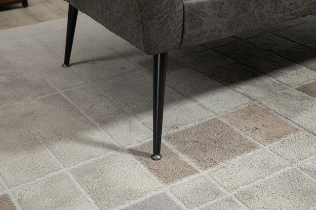 51"W Classical Loveseat Small Sofa Small Mini Room Couch Two-Seater Sofa With 2 Throw Pillows Black Metal Legs for Small Space Office Studio Apartment Bedroom, Valley Gray Bronzing Suede