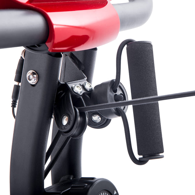 Folding Exercise Bike, Fitness Upright and Recumbent X-Bike with 10-Level Adjustable Resistance, Arm Bands and Backrest
