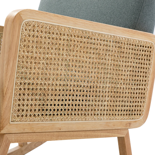 Trachin Rocking Chair with Rattan Arms