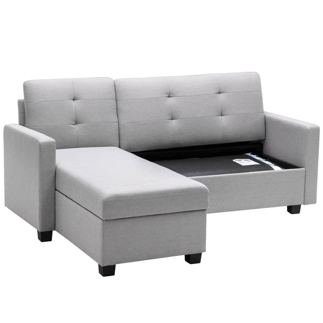 78.3" Convertible Sleeper Sofa Bed,Linen Pull Out Couch with Storage Chaise,Sleeper Counch with Memory Foam Mattress for  Small Space Living Room Bedroom Office,Light Gray