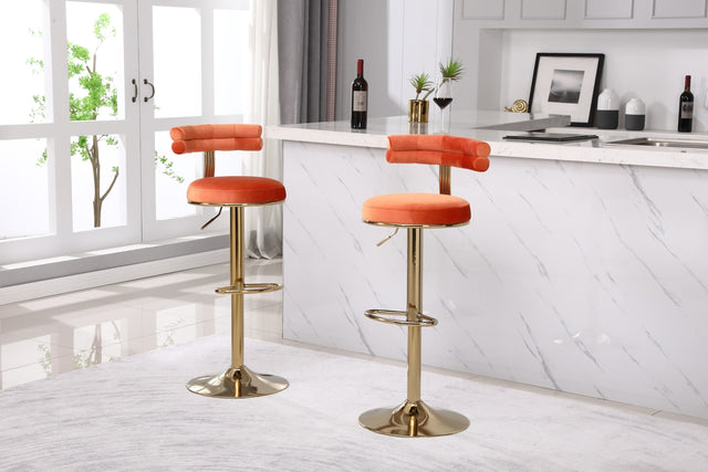 Bar Stools with Back and Footrest Counter Height Dining Chairs (2PCS/CTN)