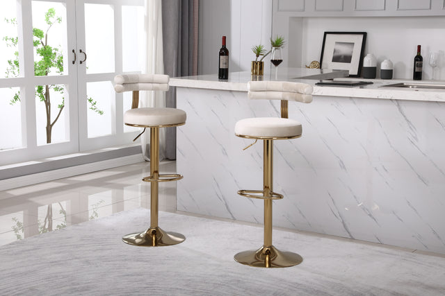 Bar Stools with Back and Footrest Counter Height Dining Chairs (2PCS/CTN)