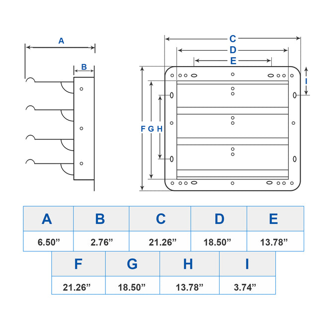 iPower 18-Inch Square Aluminum Automatic Gravity Shutter Louver Vent, Silver