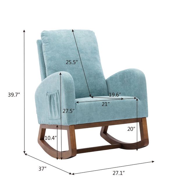 COOLMORE  living  room Comfortable  rocking chair  living room chair   Light  Blue
