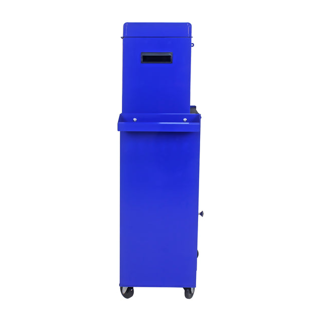 Detachable 5 Drawer Tool Chest with Bottom Cabinet and one Adjustable Shelf--Blue