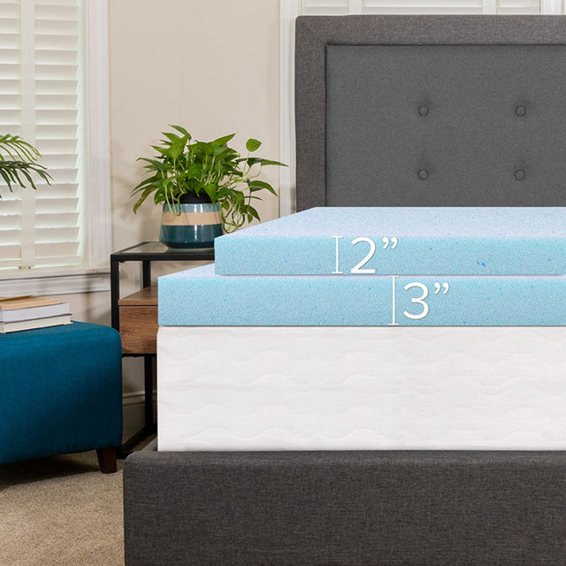 Capri Comfortable Sleep 3 inch Cool Gel Memory Foam Mattress Topper - Twin [MR-M35-3-T-GG]