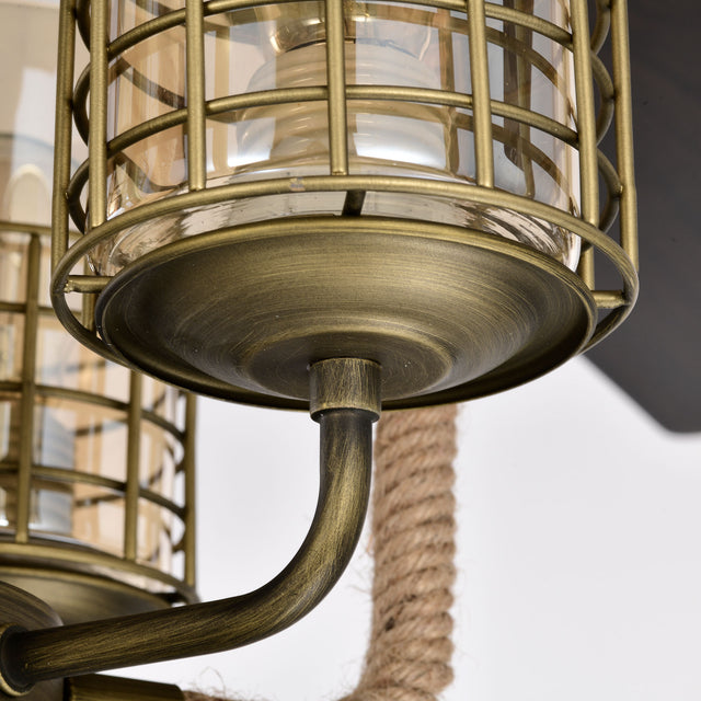 52inch Bronze Metal 3 Lights Ceiling Fan with 5 Wood Blades, Two-color fan blade, AC Motor, Remote Control, Reversible Airflow, Multi-Speed, Adjustable Height, Traditional Ceiling Fan