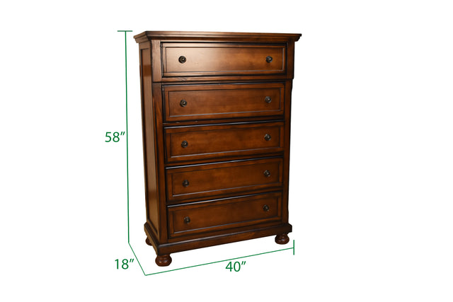Galaxy Home Austin Chest Made with Wood in Dark Walnut Color