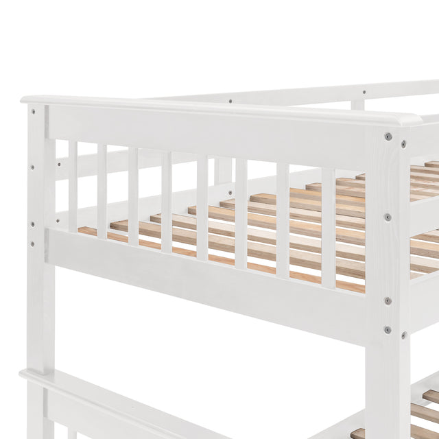 Stairway Twin-Over-Full Bunk Bed with Drawer, Storage and Guard Rail for Bedroom, Dorm, for Adults, White color(OLD SKU :LP000219AAK)